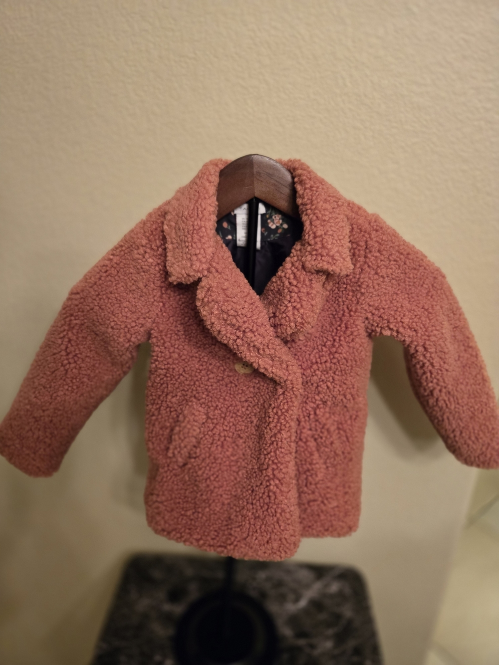 Tahari Kids Teddy Puffer Coat in Coral